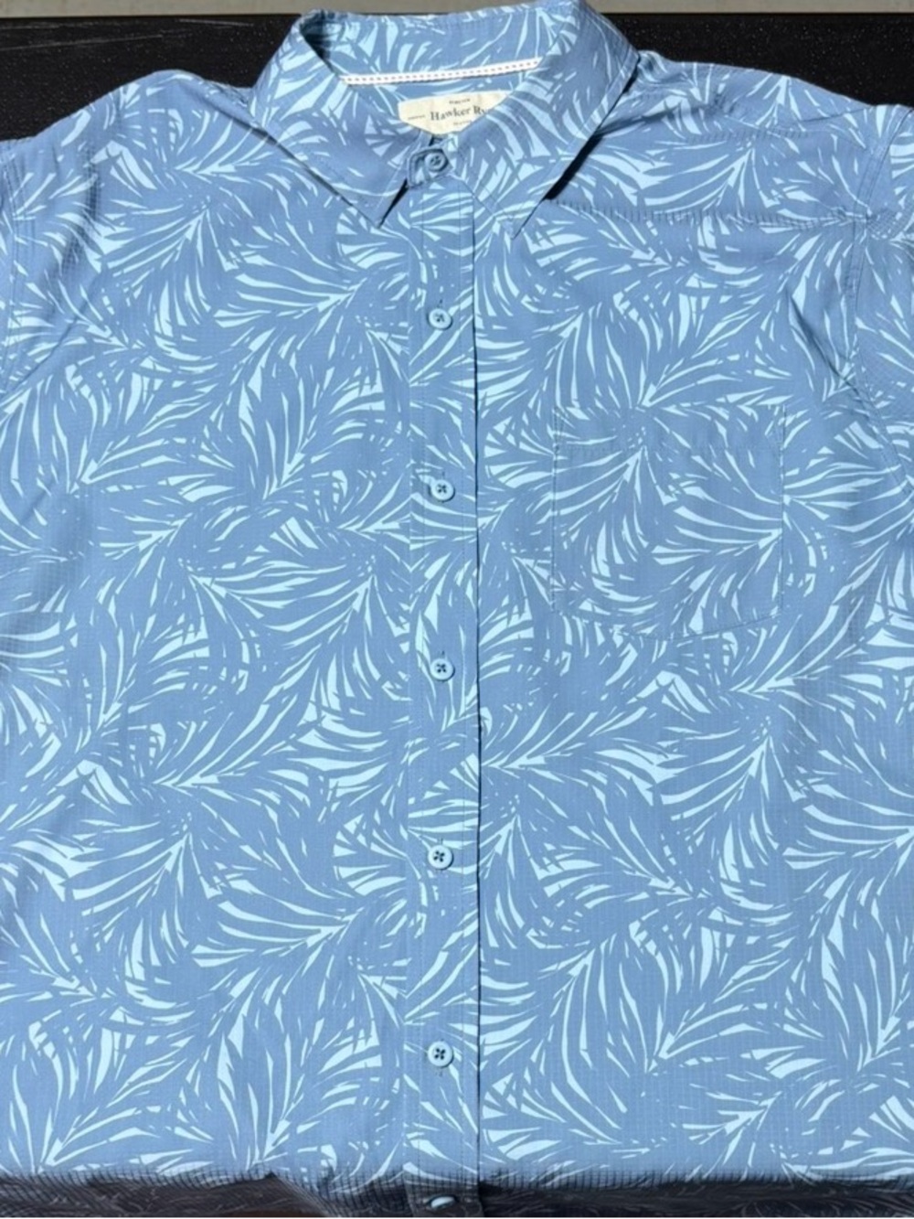Hawker Rye Men's Sky Blue Tropical Print Button-Down Shirt